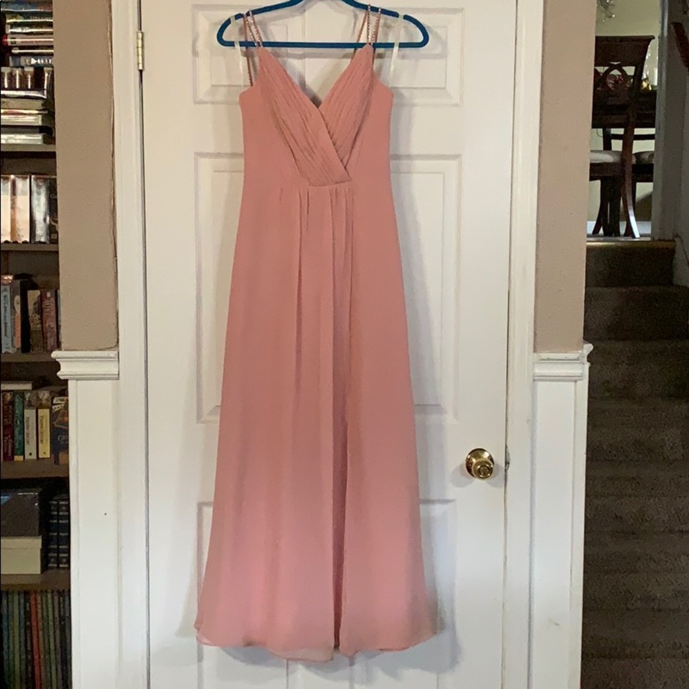 Ballet Pink Gem Strapped Chiffon Dress